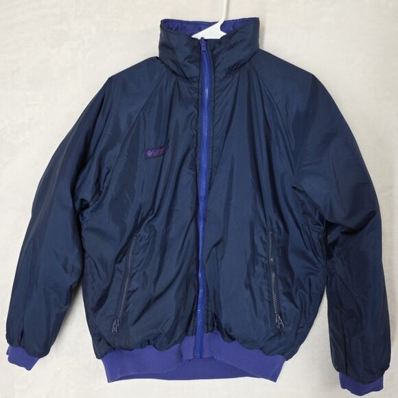VTG Columbia Coat Reversible Insulated Womens Size M Blue Navy EUC Waterproof - Picture 5 of 12